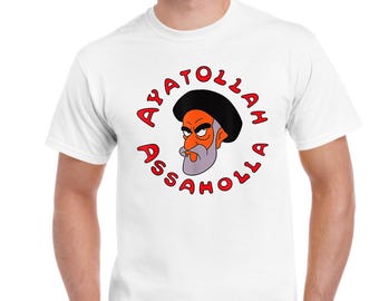 Camiseta unisex del Ayatolá Assaholla, regalo único para fans, ropa de calle de estilo vintage, camiseta gráfica desgastada de los 90.