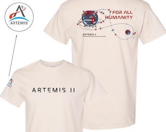 Artemis II Mission T-shirt, NASA Moon Mission Map Shirt, Space Exploration Graphic Tee, First Crewed Test Flight Lunar Orbit Apparel