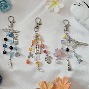 Nyckelringar inspirerade av kvinnliga karaktärer i Final Fantasy – Handgjorda smycken i rostfritt stål – Tillbehör till väska