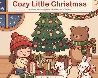 Printable Christmas Coloring Pages with 40 All New Holiday Scenes, Instant PDF Download