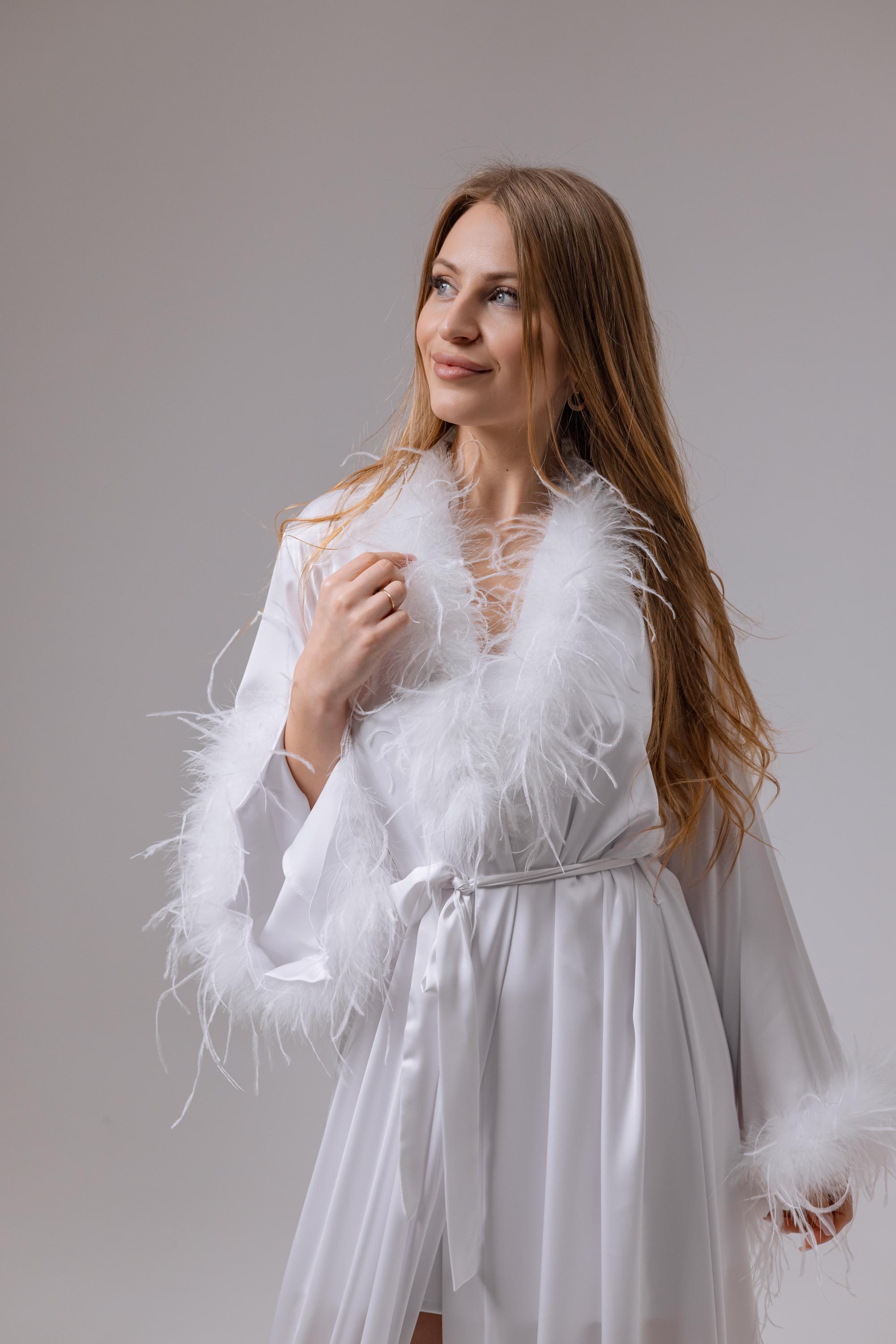 ladies long fluffy dressing gown Womens Elaine