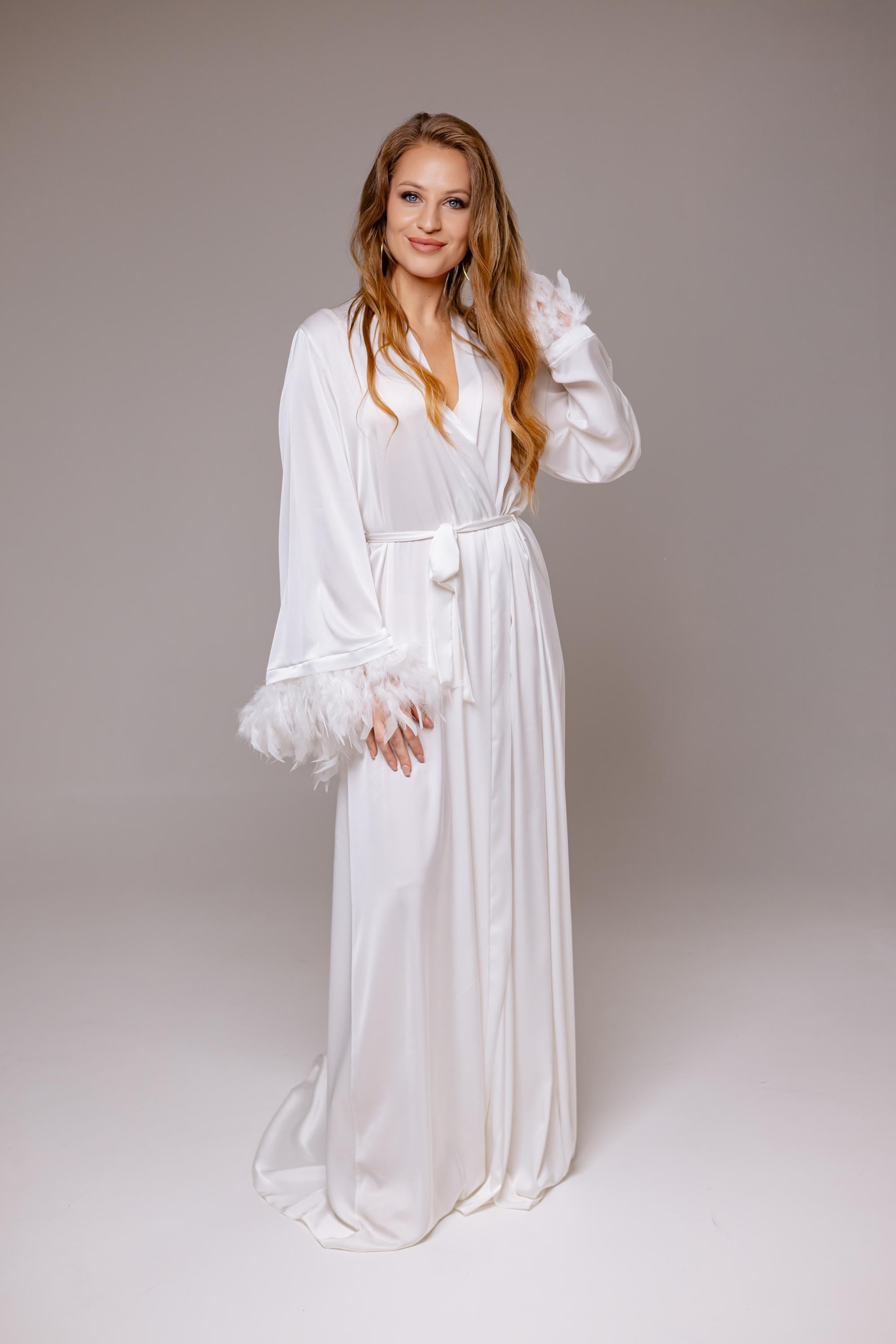 long flowy dressing gown Pleated Long A-Line Formal Dress with Bell Sleeves Blossom Pink / 10 main image 0