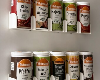 Estante para especias Ostmann para montaje en pared, con capacidad para 2 a 6 frascos, organizador de cocina, soporte para especias, estante de almacenamiento para condimentos, puerta de armario.