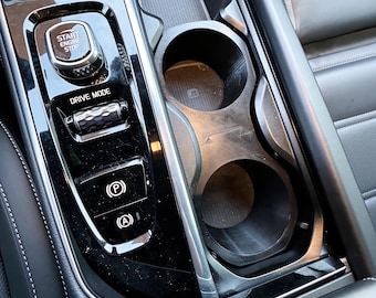 Portavasos Volvo V60 V90 XC60 XC90 | Inserto de doble portavasos para consola central | Accesorio interior Volvo negro