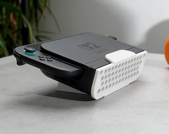 Soporte horizontal para base de Nintendo Switch 2 | Soporte para estación de acoplamiento | Accesorio para consola de juegos (Blanco)