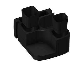 Organizador de portavasos Skoda Kodiaq | Inserto para consola central con doble portavasos | Organizador de consola central negro