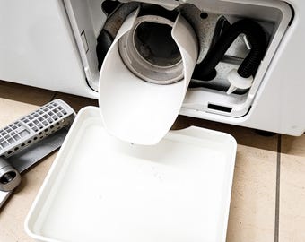 Embudo de desagüe de 65 mm apto para Samsung WW70K44205W/EG | Drenaje de agua residual para lavadora | Accesorio de embudo de desagüe blanco
