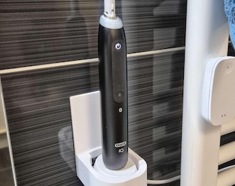 Oral-B iO wall mount – holder for charging station & toothbrush – clean storage without water stains – minimalist bathroom setup
