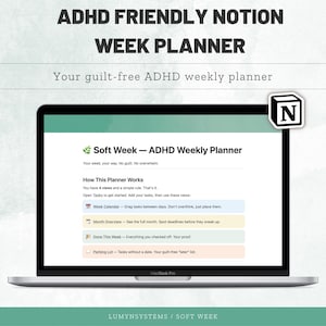 ADHD-weekplanner begrip sjabloon, neurodivergente planner, eenvoudige taakmanager, volwassen uitvoerende functieplanner, digitale weekkalender