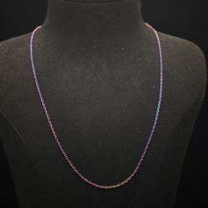 Titanium Necklace Tianium Chain For Pendant Rainbow Neckalce Hypoallergenic Necklace 2mm Tiny Chain