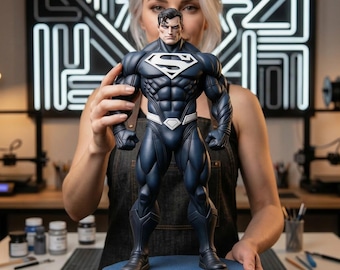 Black Suit Hero 3D Print Model | DC Comic Style Vigilante for Display, Collection, Gift | STL File | For 3D Print (Digital File) (8 Piece)