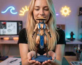 Kitana-standbeeld 3D-model | Vrouwelijke krijger Mortal Kombat, verzameldisplay (digitaal bestand)
