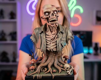 Ondode zombiebuste 3D-model | Horror boswezen | STL-bestand (digitale download)