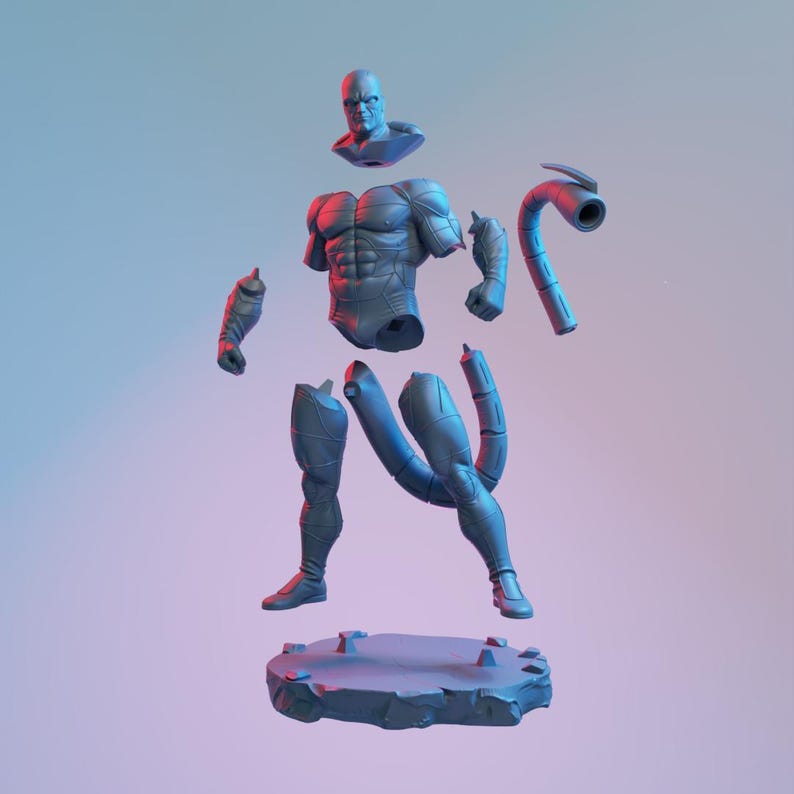 Cyber Scorpion 3D Model | Mechanical Villain Creature Statue | STL File Digital Download (9 Piece) image 2