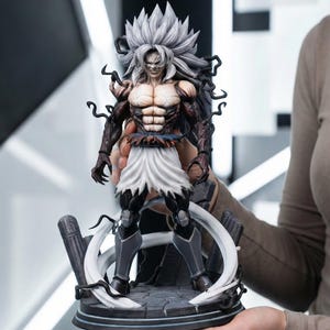 Cyberpunk Anime Warrior 3D Model | Spiky Hair Berserker for Display, Collection, Gift | STL File | For 3D Print (Digital File)(1 Piece)