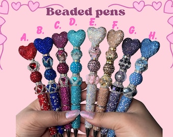 Handmade Beaded Pens Hearts, Bows, Butterflies and Kawaii