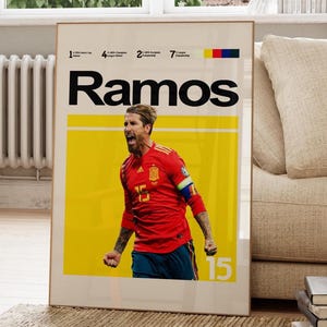 Poster digitale di Sergio Ramos della Nazionale spagnola – La Roja Legend Wall Art / Download immediato