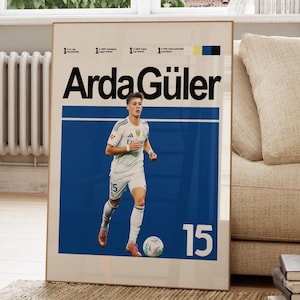 Arda Güler Poster, Real Madrid Soccer Print Art, Football Gifts, Digital Download