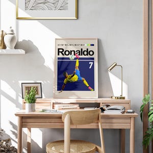 Póster de Cristiano Ronaldo, póster del equipo de fútbol Al Nassr - Arte mural de fútbol / Descarga digital imagen 4