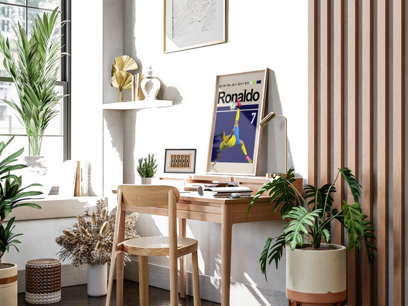 Póster de Cristiano Ronaldo, póster del equipo de fútbol Al Nassr - Arte mural de fútbol / Descarga digital imagen 5