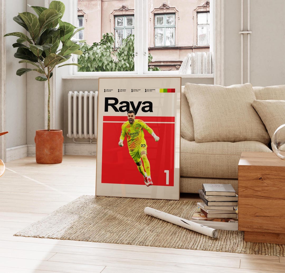 David Raya Poster, Arsenal Football Team Prints – Goalkeeper Soccer ...