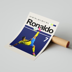 Póster de Cristiano Ronaldo, póster del equipo de fútbol Al Nassr - Arte mural de fútbol / Descarga digital imagen 2