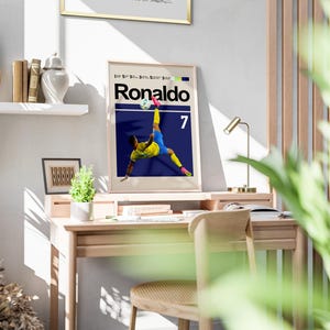 Póster de Cristiano Ronaldo, póster del equipo de fútbol Al Nassr - Arte mural de fútbol / Descarga digital imagen 3