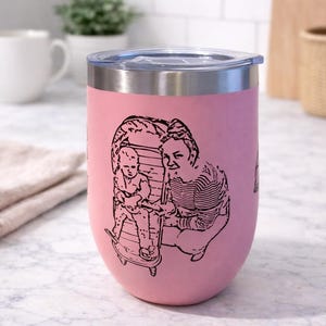 Gepersonaliseerde roestvrijstalen beker | Aangepaste fotoreisbeker (12oz)