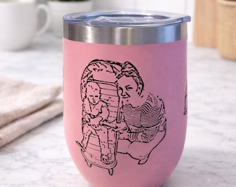 Personalised Stainless Steel Tumbler | Custom Photo Travel Cup (12oz)