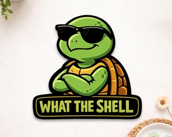 Turtle Sticker, Funny Pun Decal, Waterproof Vinyl Laptop Sticker
