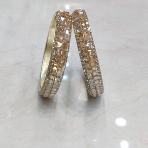 Handmade Bangles Square Cut Stone Bangles