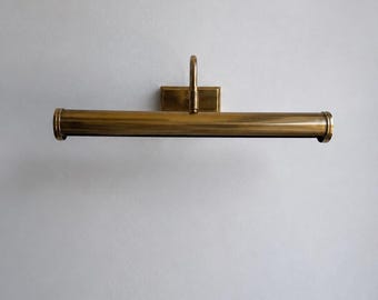 Luminária de parede para quadros em latão maciço – estilo antigo dourado.