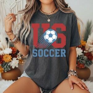US Soccer Graphic Tee, Retro Collegiate USA Football Shirt, Distressed Sport Fan Apparel image 4