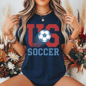 US Soccer Graphic Tee, Retro Collegiate USA Football Shirt, Distressed Sport Fan Apparel image 3