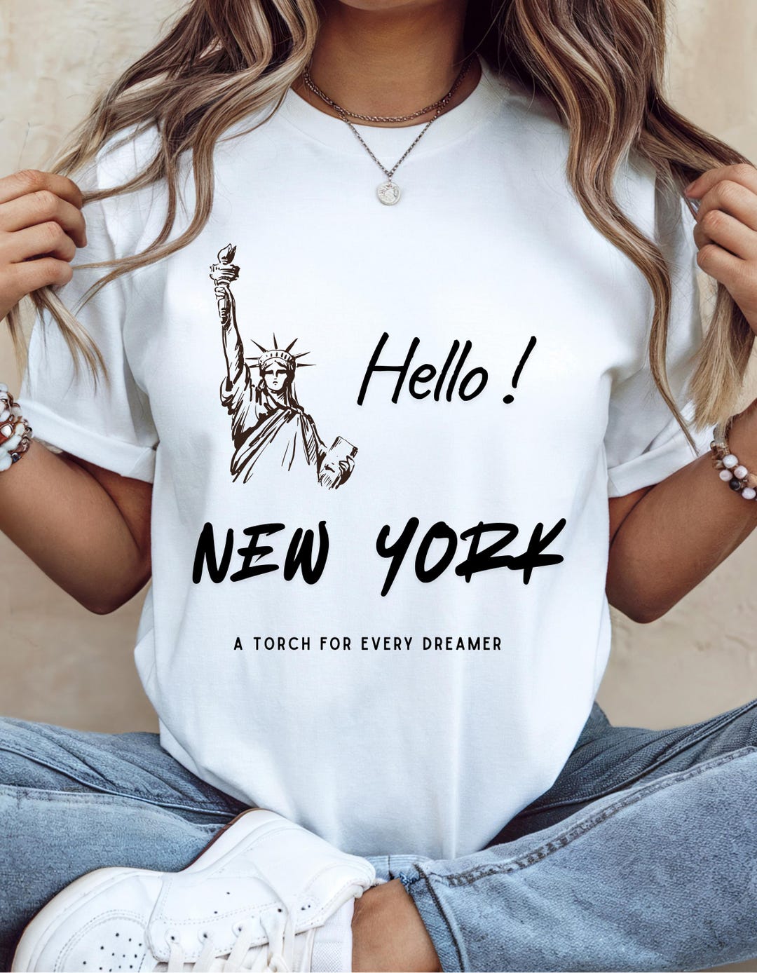 Hello New York City Shirt, Minimalist Statue of Liberty Sketch Tee - Etsy