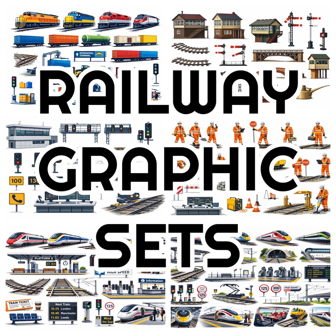 Trainl Graphics Railway Graphics Mega Bundle - Etsy