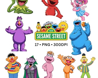 Street Monster Friends PNG Bundle, Cartoon Monster Faces Clipart, Kids Birthday Party Shirt Design, Colorful Character PNG Set