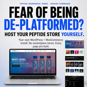 Website-Vorlage für Peptidmarken, WordPress-Theme für Peptide, WordPress-Website-Vorlage, Design für Ihren eigenen Shop, für Peptidverkäufer