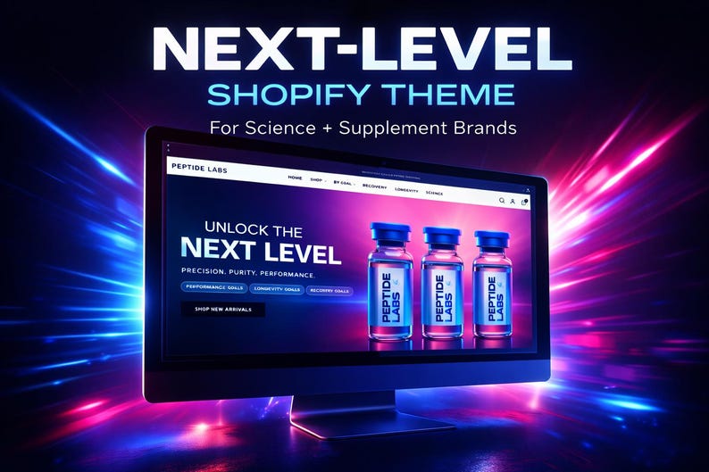Shopify Lab Three Shopify Website Template | Peptide Website Template | Elevated Luxury ...