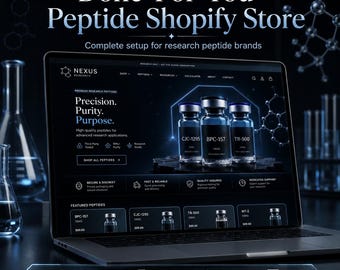 Complete Peptide Shopify Store | Premium Ecommerce Website | Full Setup, Calculator & Compliance Pages For Research Shops