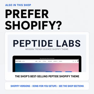 Peptide Website Design for WordPress, Peptide WordPress Theme, WordPress Website Template, Science Brand Store Layout, for Science Brands image 9