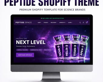 Shopify Theme for Peptides, Luxury Science Brand Template, Premium Ecommerce Website for Research Product and Supplement Stores