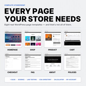 Peptide Website Design for WordPress, Peptide WordPress Theme, WordPress Website Template, Science Brand Store Layout, for Science Brands image 2