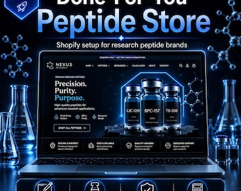 Research Peptide Store Setup | Shopify Website Design | Age Gate, Policies, Disclaimers & Research Use Pages For Sellers