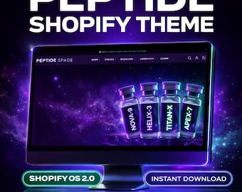 Peptide Shopify Theme, Premium Shopify Template for Peptide Brands, Science Store Website Design, OS 2.0 Digital Download
