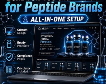 Done For You Shopify Setup | Peptide Ecommerce Store | Professional Website Build, Products & Pages For New Research Brands
