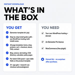 Peptide Website Design for WordPress, Peptide WordPress Theme, WordPress Website Template, Science Brand Store Layout, for Science Brands image 6