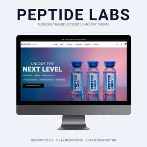 Peptide Website Template | Peptide Shopify Theme | Luxury Science Brand Store Design | Modern Wellness Ecommerce For Startups