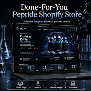 Complete Peptide Shopify Store | Premium Ecommerce Website | Full Setup, Calculator & Compliance Pages For Research Shops