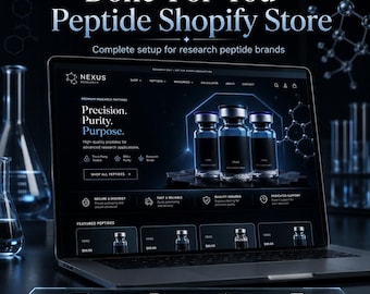 Complete Peptide Shopify Store | Premium Ecommerce Website | Full Setup, Calculator & Compliance Pages For Research Shops